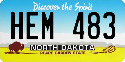 ND license plate HEM483