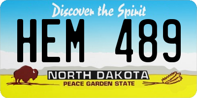 ND license plate HEM489
