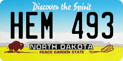 ND license plate HEM493
