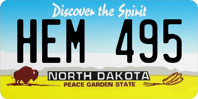 ND license plate HEM495