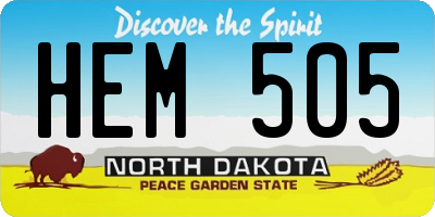 ND license plate HEM505