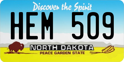 ND license plate HEM509