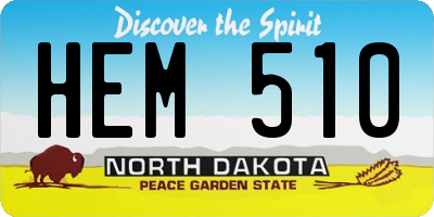 ND license plate HEM510