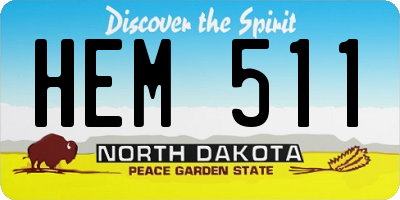 ND license plate HEM511