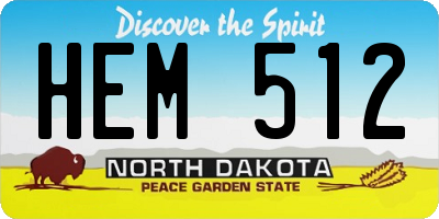 ND license plate HEM512