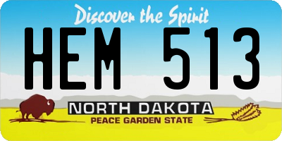 ND license plate HEM513