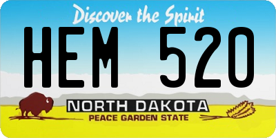 ND license plate HEM520