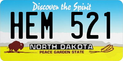 ND license plate HEM521