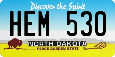 ND license plate HEM530