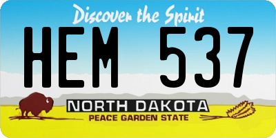 ND license plate HEM537