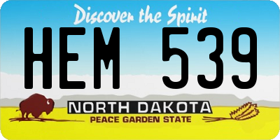 ND license plate HEM539