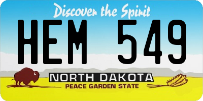 ND license plate HEM549