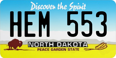 ND license plate HEM553