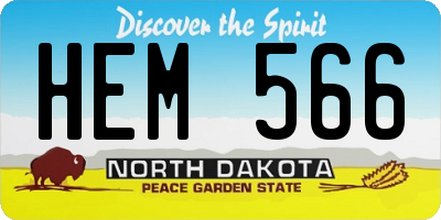 ND license plate HEM566
