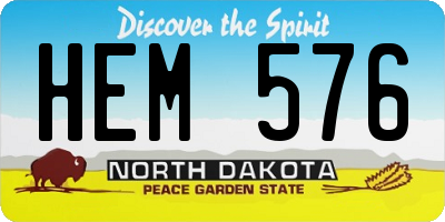 ND license plate HEM576