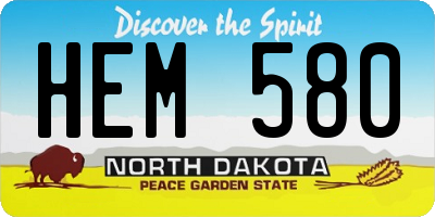 ND license plate HEM580