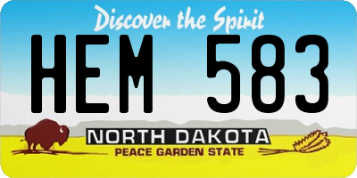 ND license plate HEM583