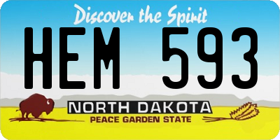 ND license plate HEM593