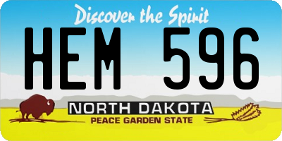 ND license plate HEM596
