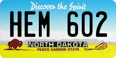 ND license plate HEM602