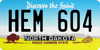 ND license plate HEM604