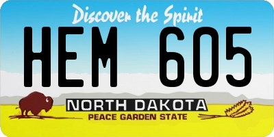 ND license plate HEM605