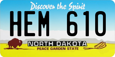 ND license plate HEM610