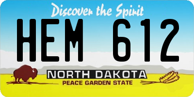ND license plate HEM612