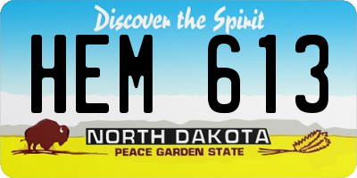 ND license plate HEM613