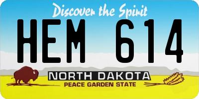 ND license plate HEM614