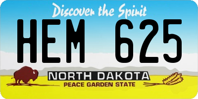 ND license plate HEM625