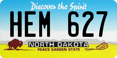 ND license plate HEM627