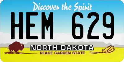 ND license plate HEM629