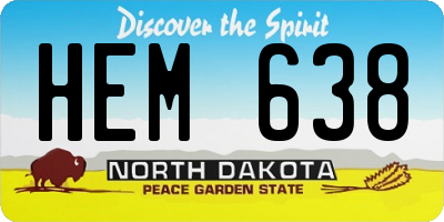 ND license plate HEM638