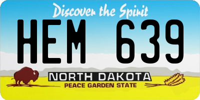 ND license plate HEM639
