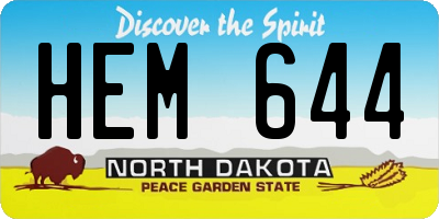 ND license plate HEM644
