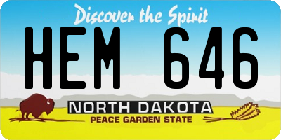 ND license plate HEM646
