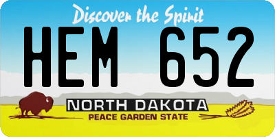 ND license plate HEM652