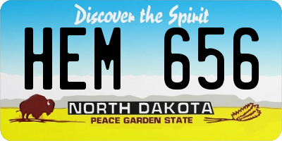 ND license plate HEM656