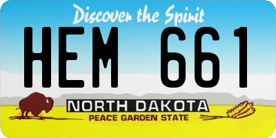 ND license plate HEM661