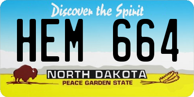 ND license plate HEM664