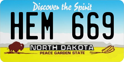 ND license plate HEM669