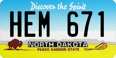 ND license plate HEM671
