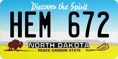 ND license plate HEM672