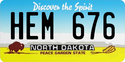 ND license plate HEM676