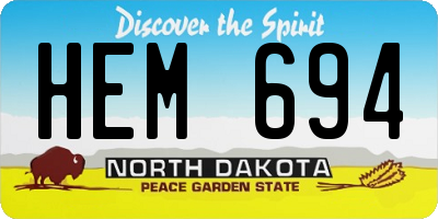 ND license plate HEM694