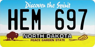 ND license plate HEM697