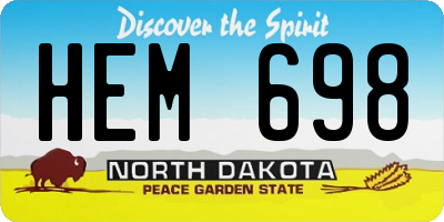 ND license plate HEM698
