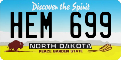 ND license plate HEM699