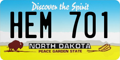 ND license plate HEM701